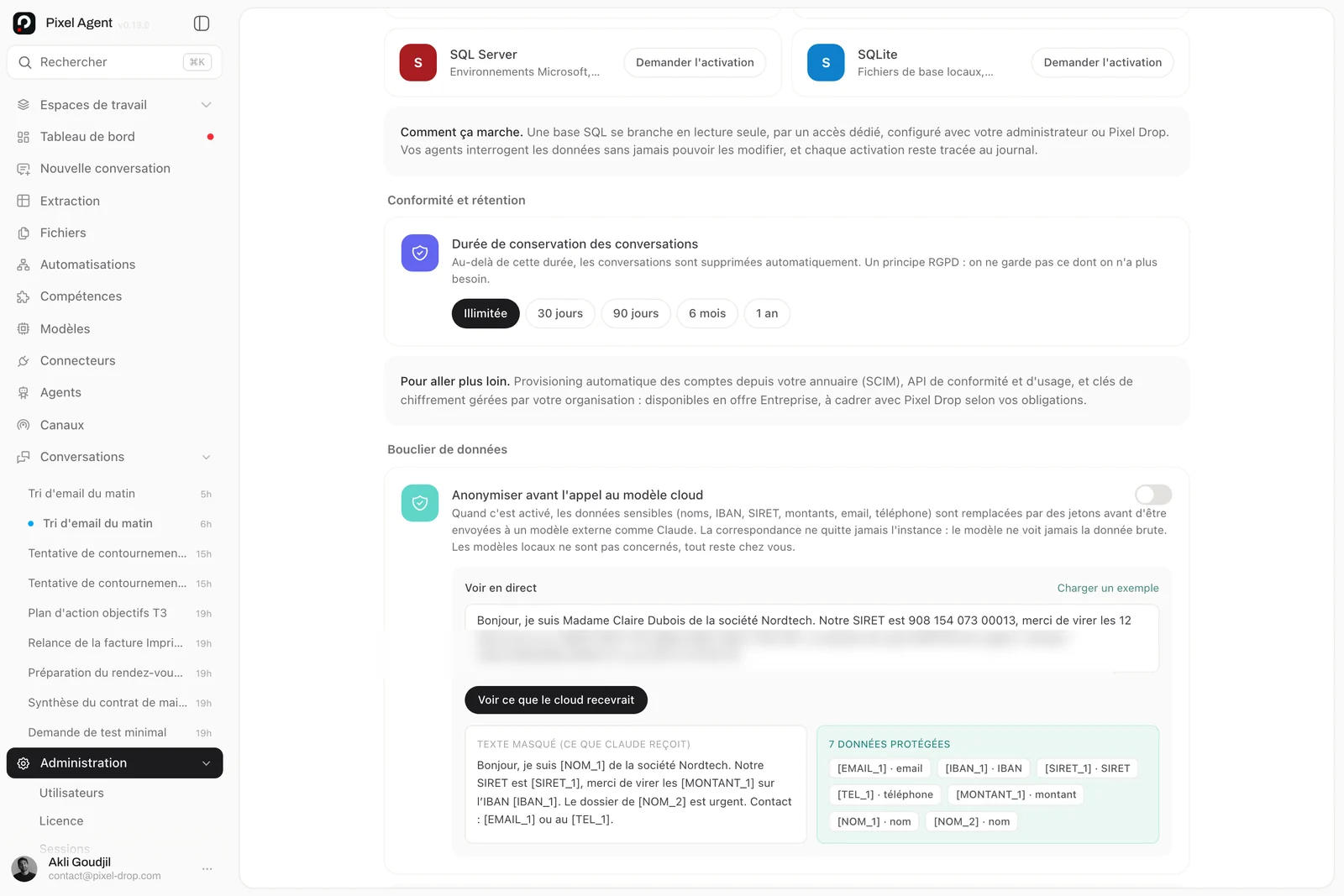 Bouclier de données : anonymisation des informations sensibles en jetons avant tout appel externe