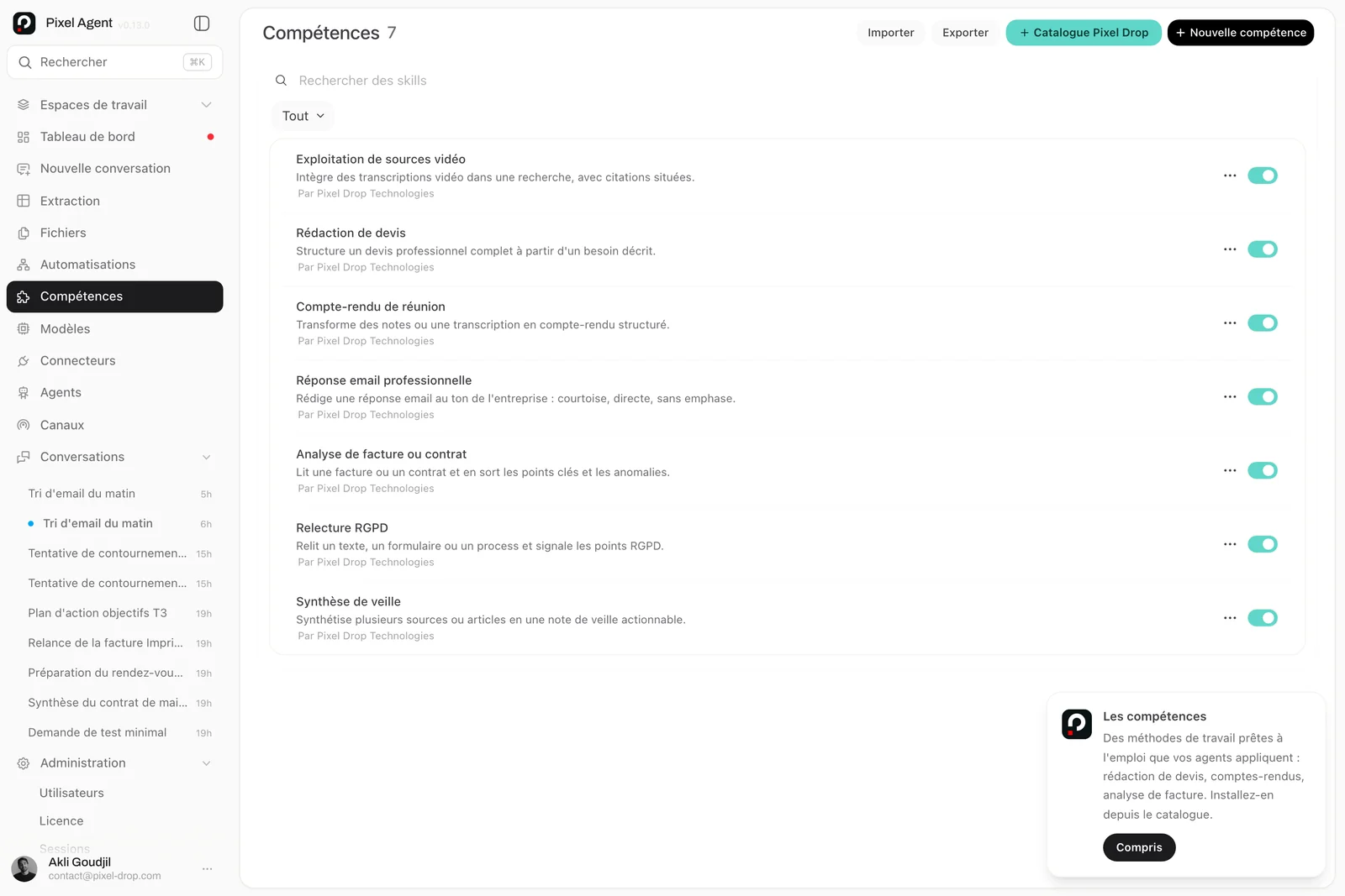 Catalogue de compétences métier