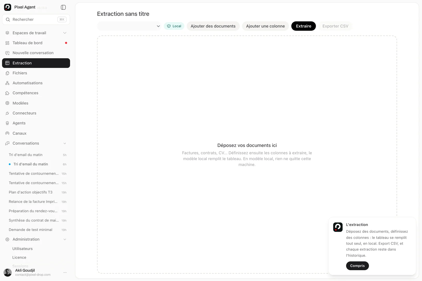 Extraction documentaire structurée