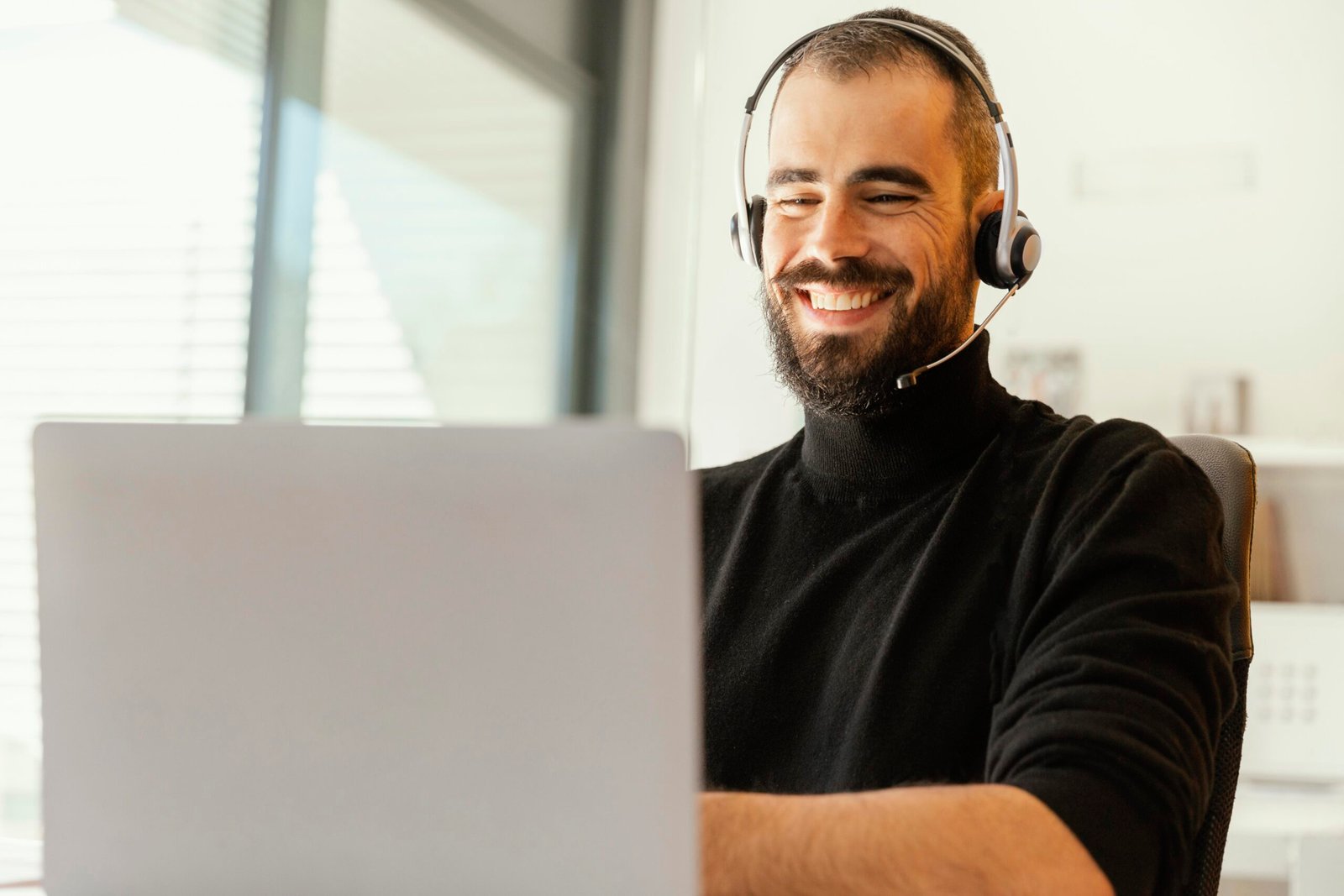 man-having-videocall-work